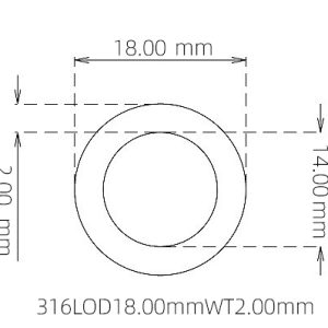 18.00mm / 14.00mm Stainless Steel 316L Capillary Tube