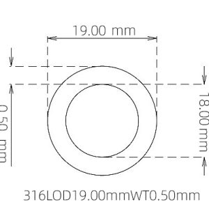 19.00mm / 18.00mm Stainless Steel 316L Capillary Tube