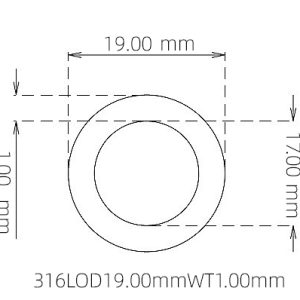 19.00mm / 17.00mm Stainless Steel 316L Capillary Tube