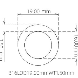 19.00mm / 16.00mm Stainless Steel 316L Capillary Tube