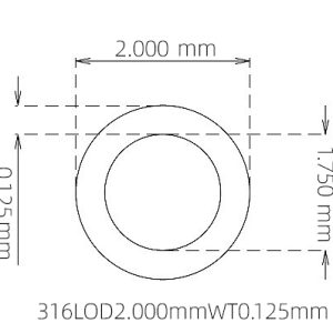 2.000mm / 1.750mm Stainless Steel 316L Capillary Tube
