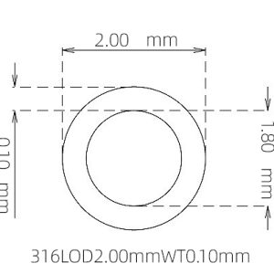 2.00mm / 1.80mm Stainless Steel 316L Capillary Tube