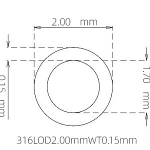 2.00mm / 1.70mm Stainless Steel 316L Capillary Tube