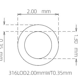 2.00mm / 1.30mm Stainless Steel 316L Capillary Tube