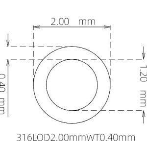 2.00mm / 1.20mm Stainless Steel 316L Capillary Tube
