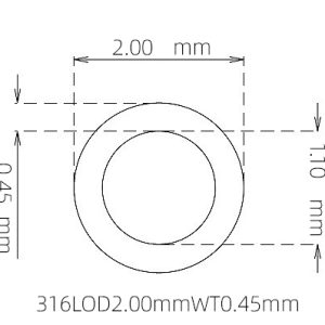 2.00mm / 1.10mm Stainless Steel 316L Capillary Tube