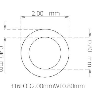 2.00mm / 0.40mm Stainless Steel 316L Capillary Tube