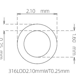 2.10mm / 1.60mm Stainless Steel 316L Capillary Tube