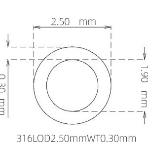 2.50mm / 1.90mm Stainless Steel 316L Capillary Tube