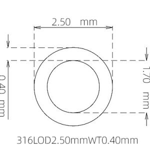 2.50mm / 1.70mm Stainless Steel 316L Capillary Tube