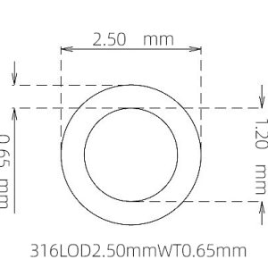 2.50mm / 1.20mm Stainless Steel 316L Capillary Tube