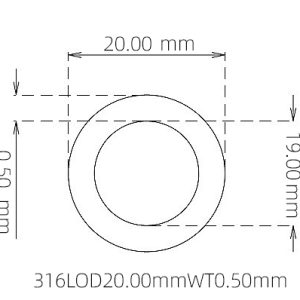 20.00mm / 19.00mm Stainless Steel 316L Capillary Tube