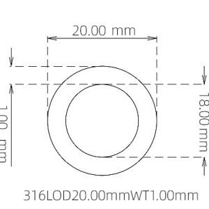20.00mm / 18.00mm Stainless Steel 316L Capillary Tube