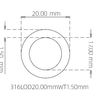 20.00mm / 17.00mm Stainless Steel 316L Capillary Tube