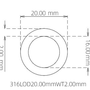 20.00mm / 16.00mm Stainless Steel 316L Capillary Tube