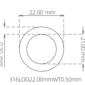 22.00mm / 21.00mm Stainless Steel 316L Capillary Tube