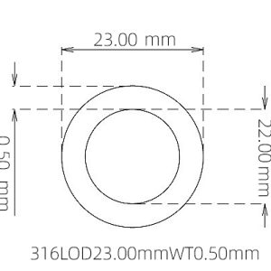 23.00mm / 22.00mm Stainless Steel 316L Capillary Tube