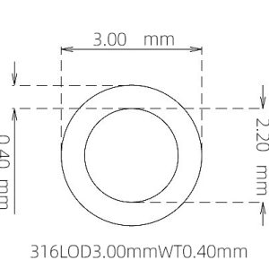 3.00mm / 2.20mm Stainless Steel 316L Capillary Tube