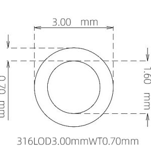 3.00mm / 1.60mm Stainless Steel 316L Capillary Tube