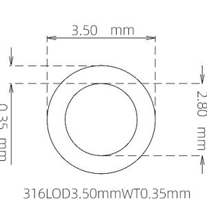 3.50mm / 2.80mm Stainless Steel 316L Capillary Tube