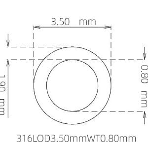3.50mm / 1.90mm Stainless Steel 316L Capillary Tube