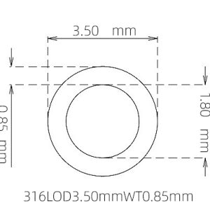 3.50mm / 1.80mm Stainless Steel 316L Capillary Tube