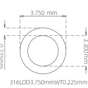 3.750mm / 3.300mm Stainless Steel 316L Capillary Tube