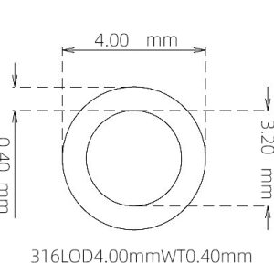 4.00mm / 3.20mm Stainless Steel 316L Capillary Tube