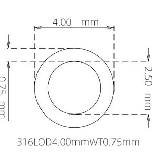 4.00mm / 2.50mm Stainless Steel 316L Capillary Tube