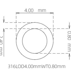4.00mm / 2.40mm Stainless Steel 316L Capillary Tube