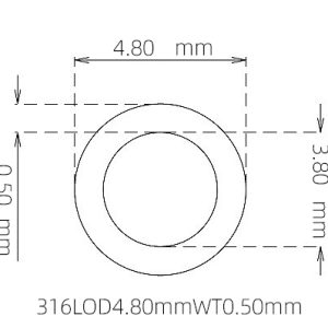 4.80mm / 3.80mm Stainless Steel 316L Capillary Tube