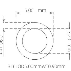 5.00mm / 3.20mm Stainless Steel 316L Capillary Tube