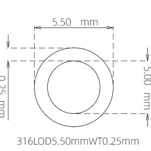5.50mm / 5.00mm Stainless Steel 316L Capillary Tube