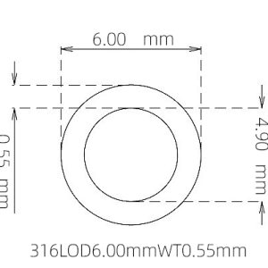 6.00mm / 4.90mm Stainless Steel 316L Capillary Tube