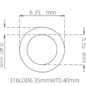 6.35mm / 5.55mm Stainless Steel 316L Capillary Tube