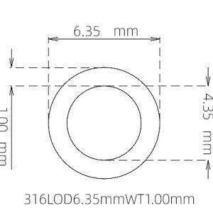 6.35mm / 4.35mm Stainless Steel 316L Capillary Tube