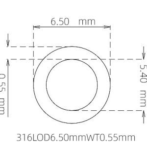 6.50mm / 5.40mm Stainless Steel 316L Capillary Tube