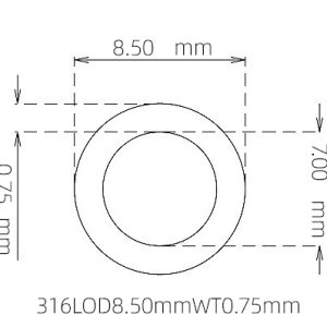 8.50mm / 7.00mm Stainless Steel 316L Capillary Tube