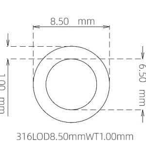 8.50mm / 6.50mm Stainless Steel 316L Capillary Tube